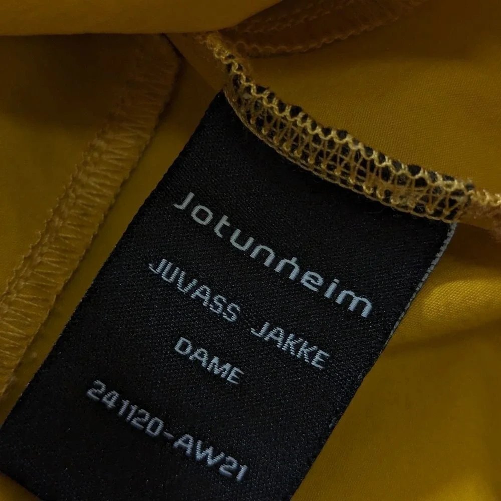 Jotunheim Norway Packable Yellow Hooded Windbreaker Jacket Women's Sz L